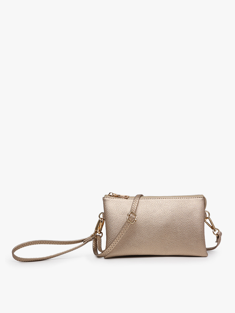 Riley Solid Color 3 Compartment Crossbody/Wristlet