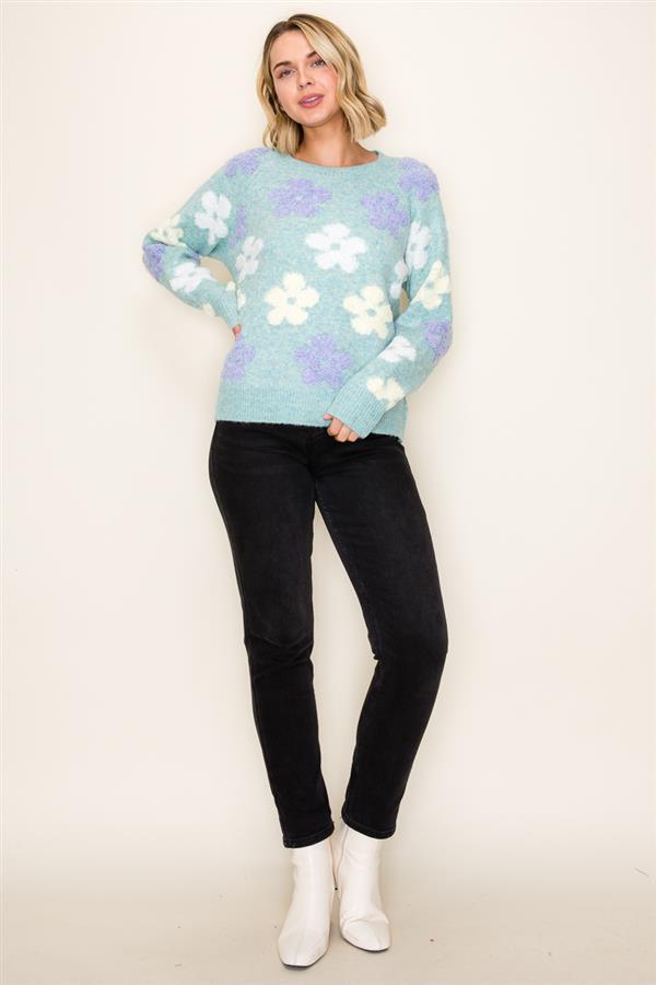 Flower Jacquard Sweater