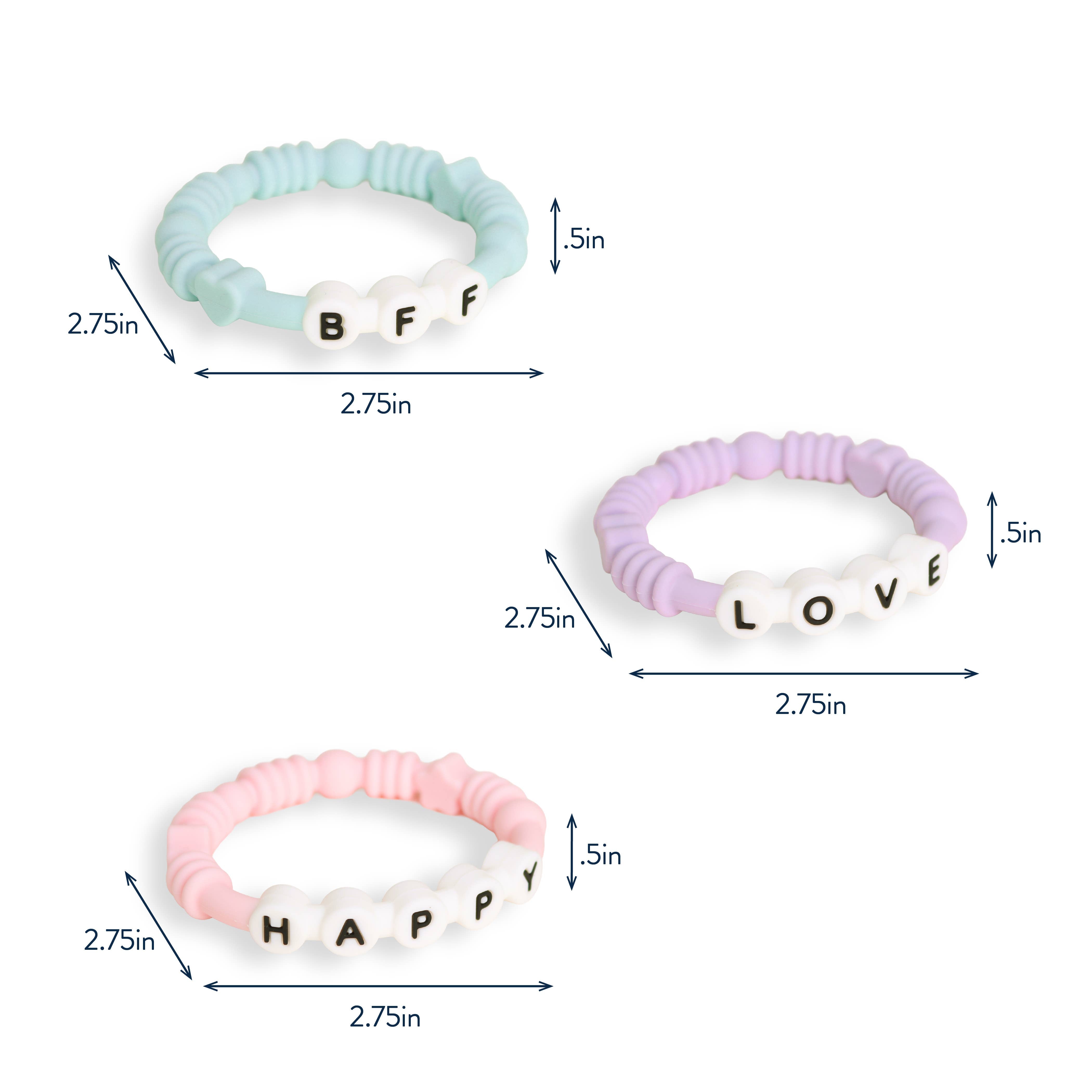 Bitzy Bands Silicone Teething Rings – Set of 3