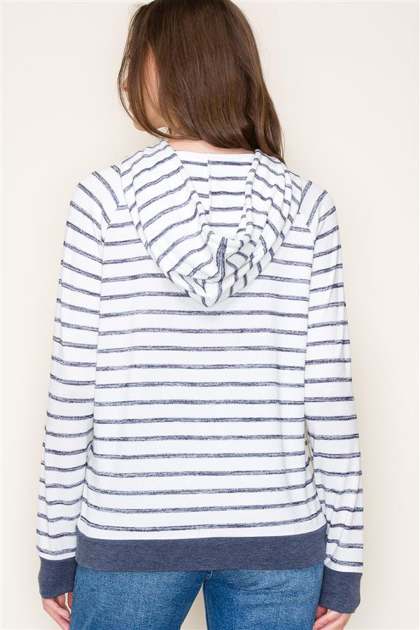 Striped Hoodie Top