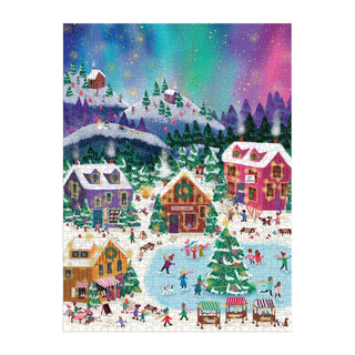 Joy Laforme Northern Lights 1000-Piece Foil Puzzle | Aurora Borealis Winter Puzzle
