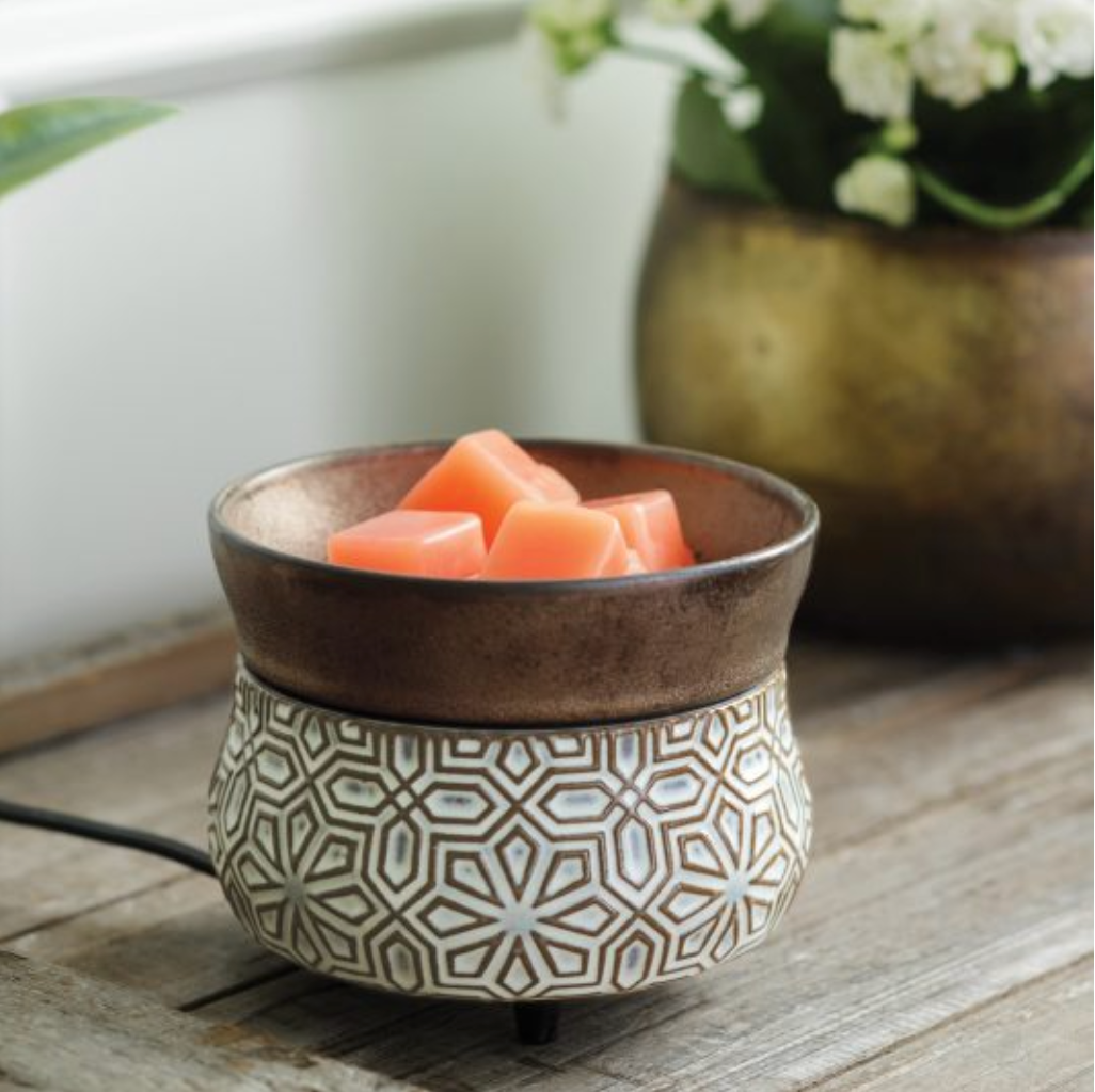 2 In 1 Textured Wax Melter - Bronze Geometric