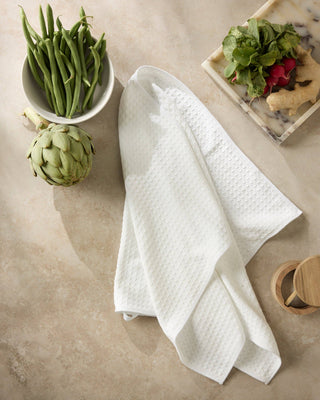 Geometry Salt Truffle Hand Towel – Luxury Waffle Weave Kitchen Towel