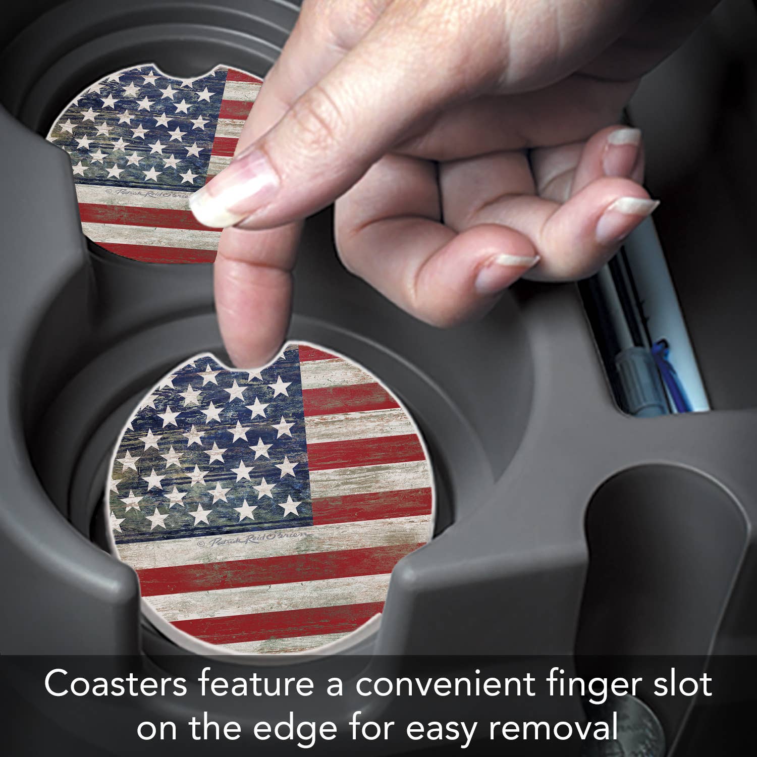 Americana Absorbent Stone Car Coaster 1 Pk