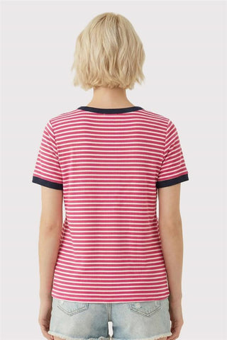 Color Trimmed Ribbed Striped Top FINAL SALE