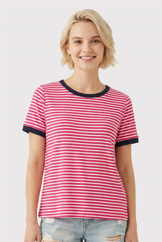 Color Trimmed Ribbed Striped Top FINAL SALE