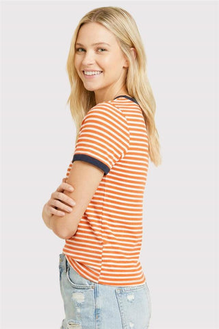 Color Trimmed Ribbed Striped Top FINAL SALE