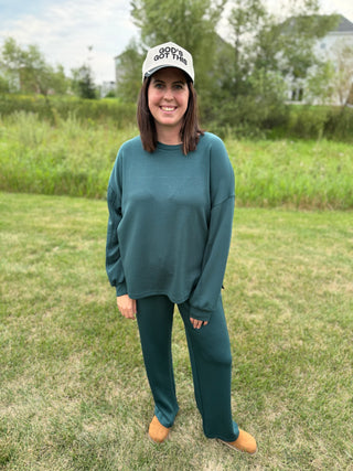 Elastic Waist Straight Leg Pants