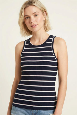 Striped Sleeveless Ribbed Tank Top