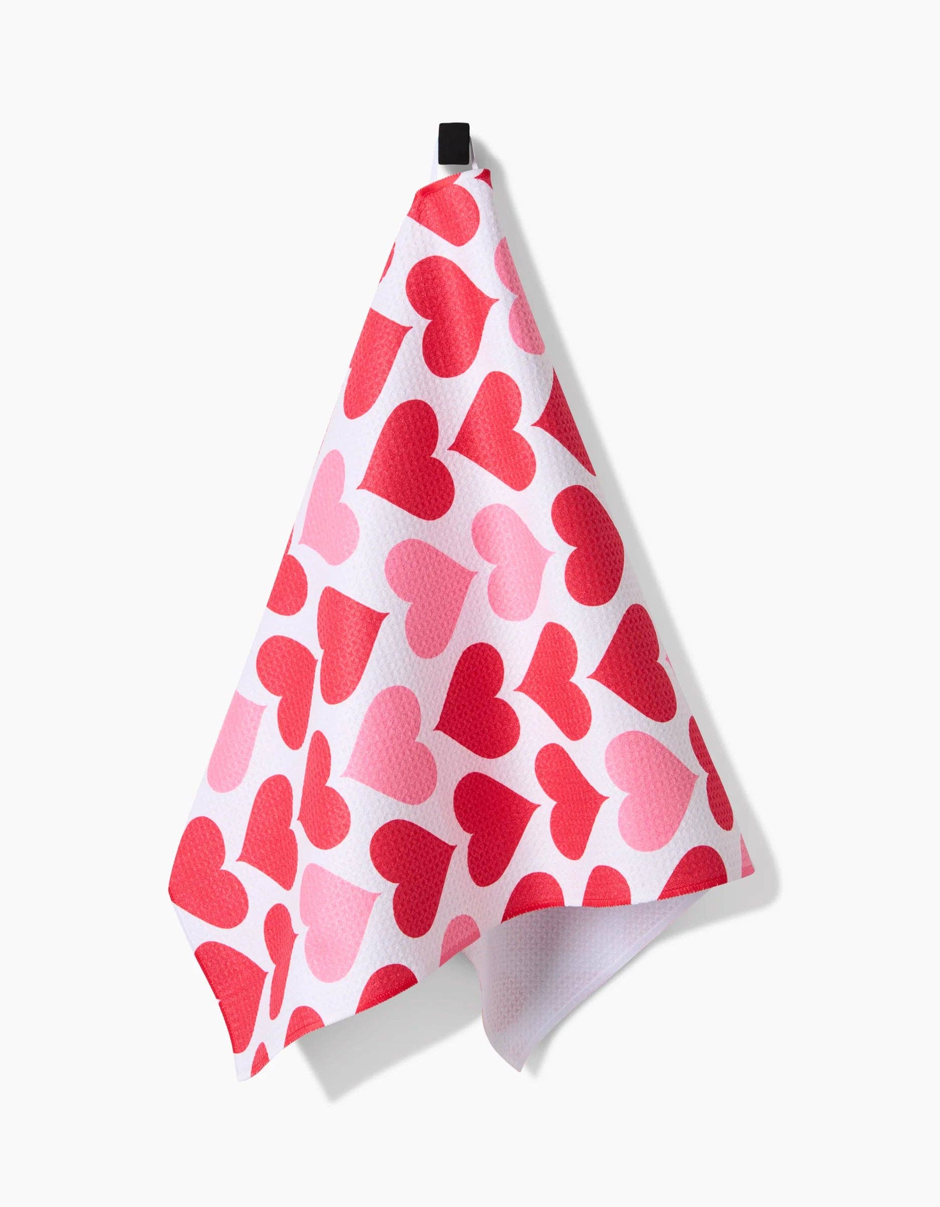 Geometry Blushing Hearts Kitchen Towel