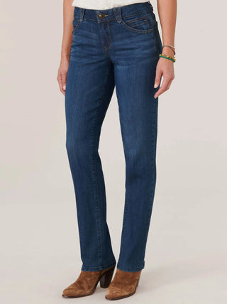 Petite Indigo Wash Straight Leg Denim