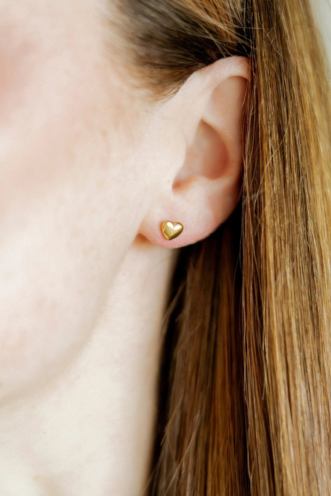 Hadley Gold Heart Screwback Stud Earrings