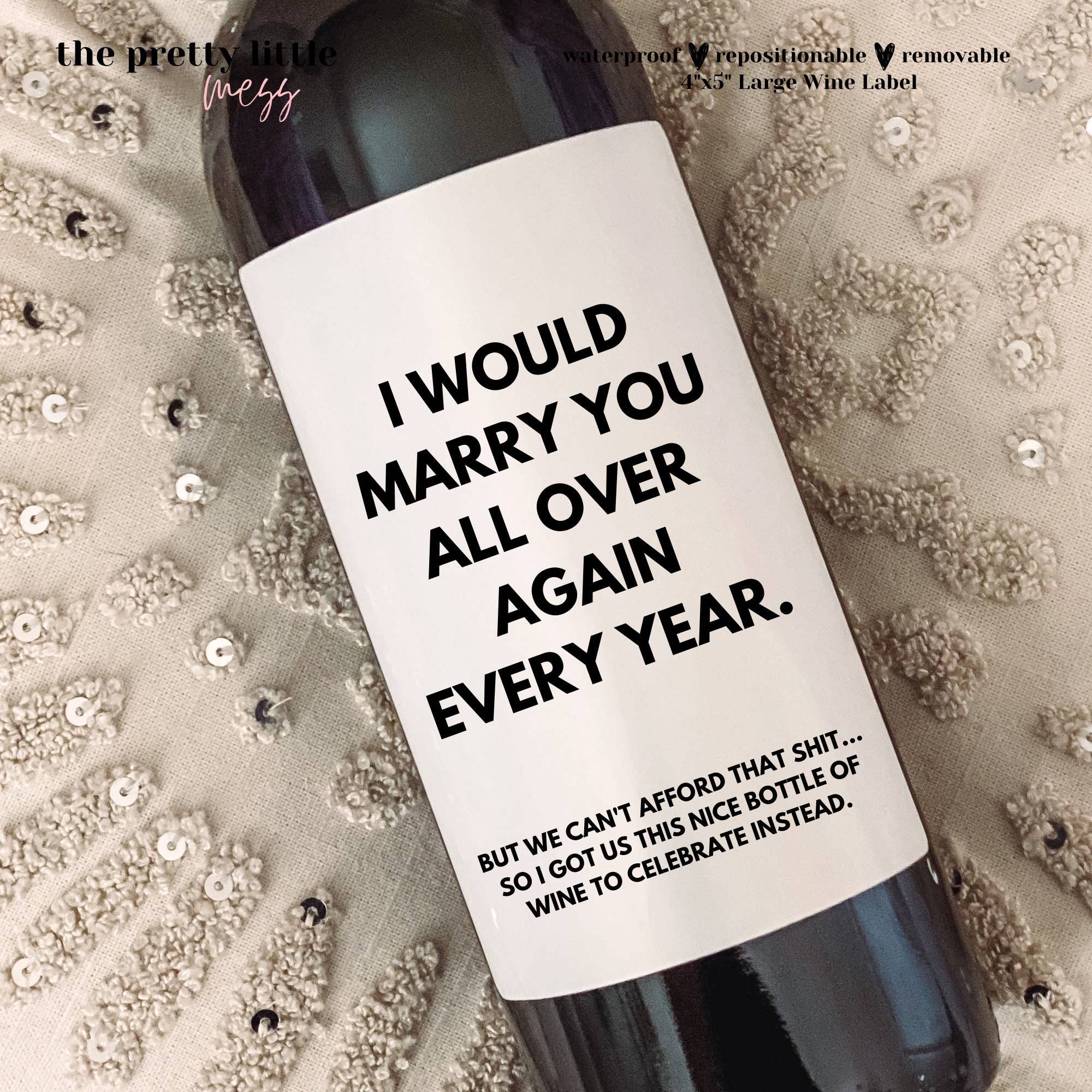 Anniversary Wine Label - Marry You Again