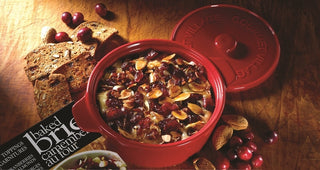Red Ceramic Brie Baker Gift Set - Cranberry & Almond