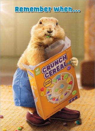 Greeting Card Groundhog Cereal Box