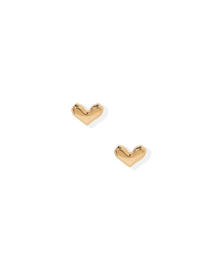 Fable Heart Gold Screwback Stud Earrings
