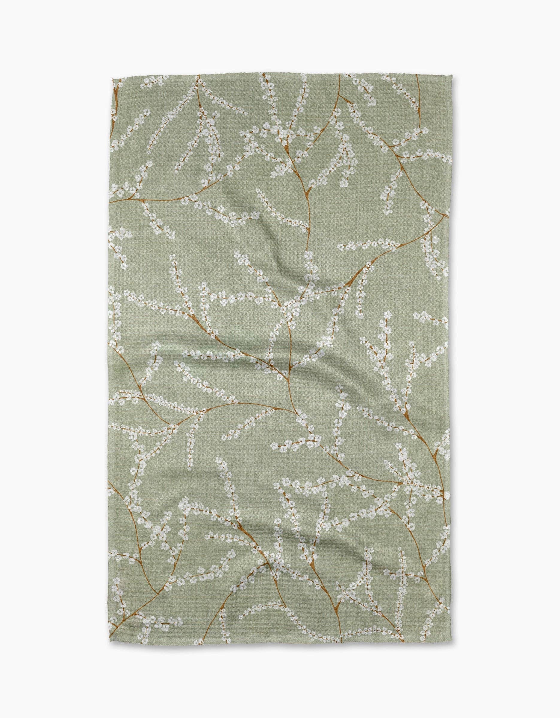 Geometry Quiet Flowers Tea Towel
