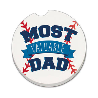 Most Valuable Dad Absorbent Stone Car Coaster 1pk