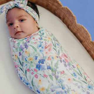 Josie Floral Knit Swaddle Blanket