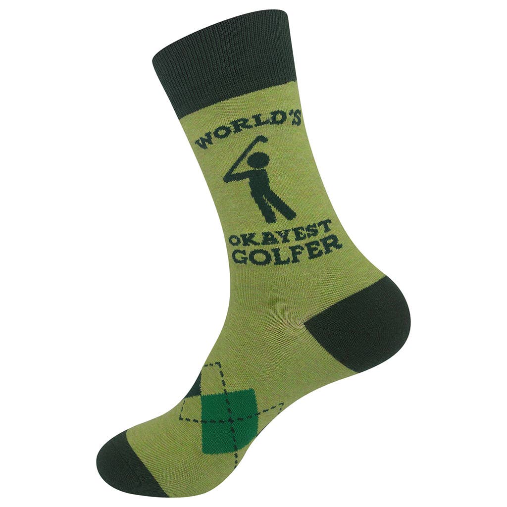 Funny Golf Socks, World's Okayest Golfer