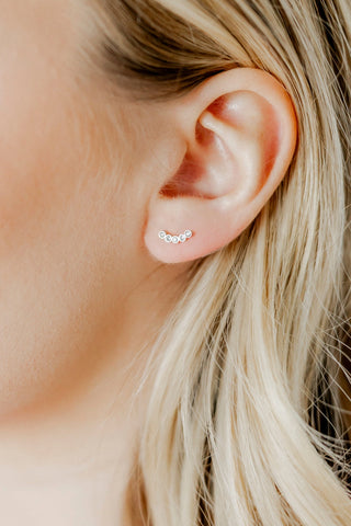 Abigail Sparkle Silver Screwback Stud Earrings