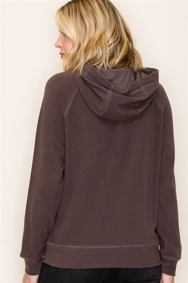 Micro Brushed Pullover Hoodie Top
