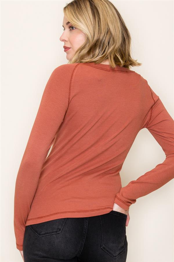 Exposed Seam Raglan Sleeve Top