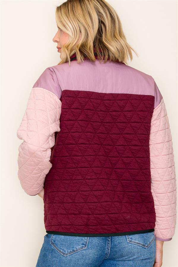 Color Blocked Quilted Sweatshirt