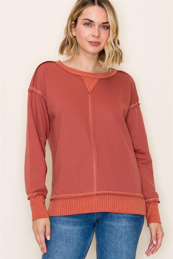 French Terry Top w/ Stitch Detail