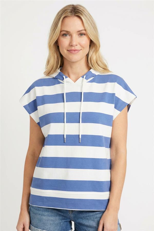 Hooded Rugby Striped Top