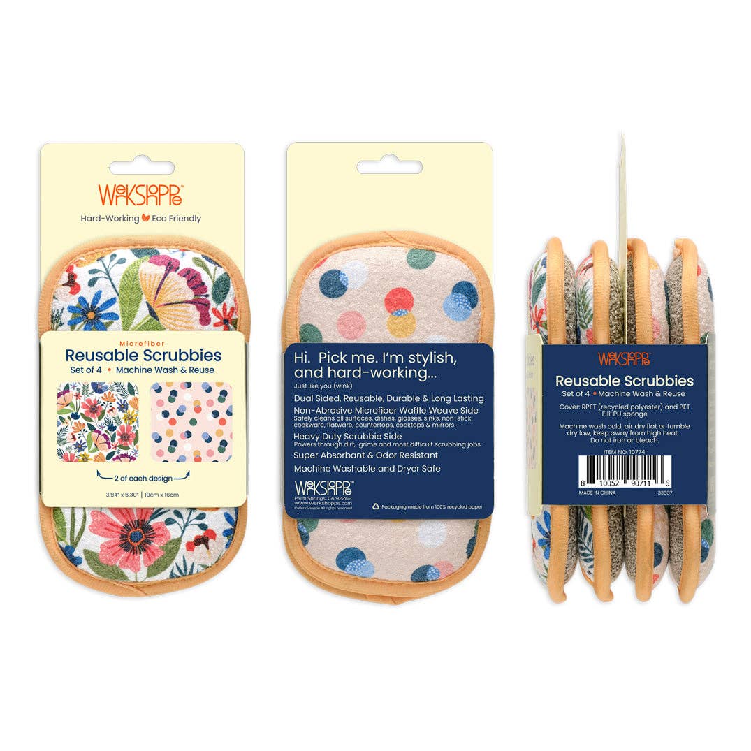 Field Of Flowers Scrubbies, Set of 4