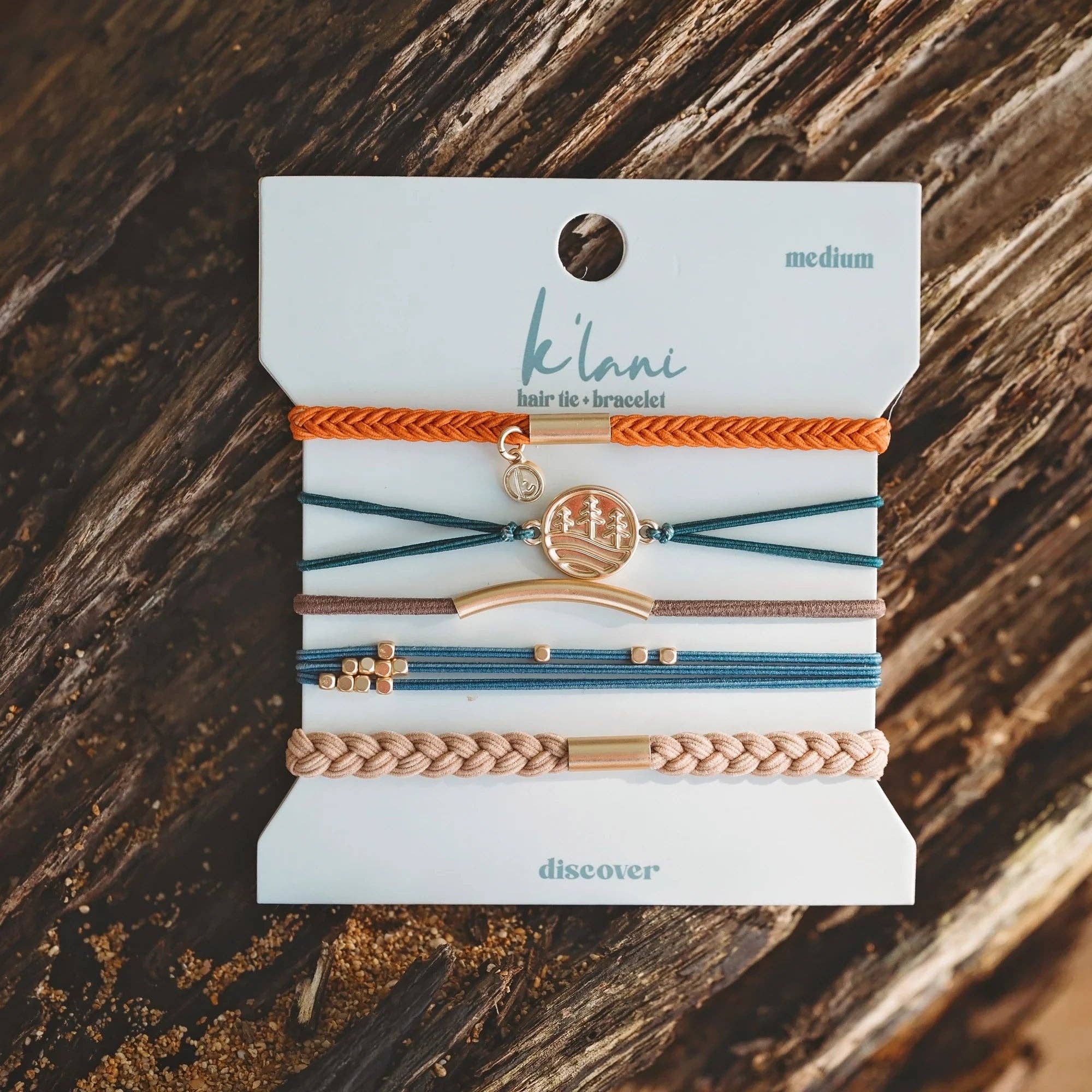 Discover Gold Pine Tree Charm Hair Tie Bracelets by K'lani