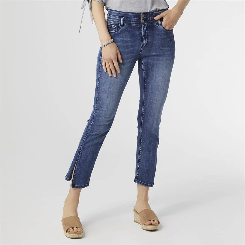 OMG Zoey Zip Straight Leg Seam Front Ankle Jeans