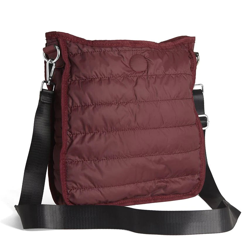 Merlot Puffer Messenger Bag w/ Adjustable Strap