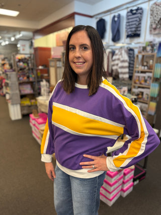 Women's Sporty Colorblock Pullover Sweatshirt