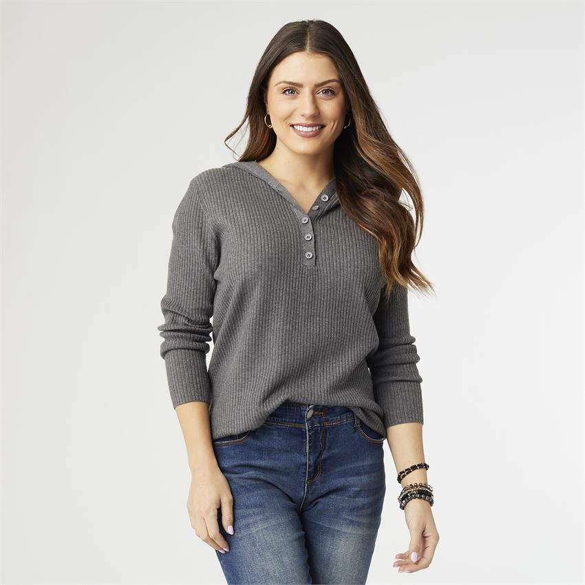 Hooded Ribbed Sweater