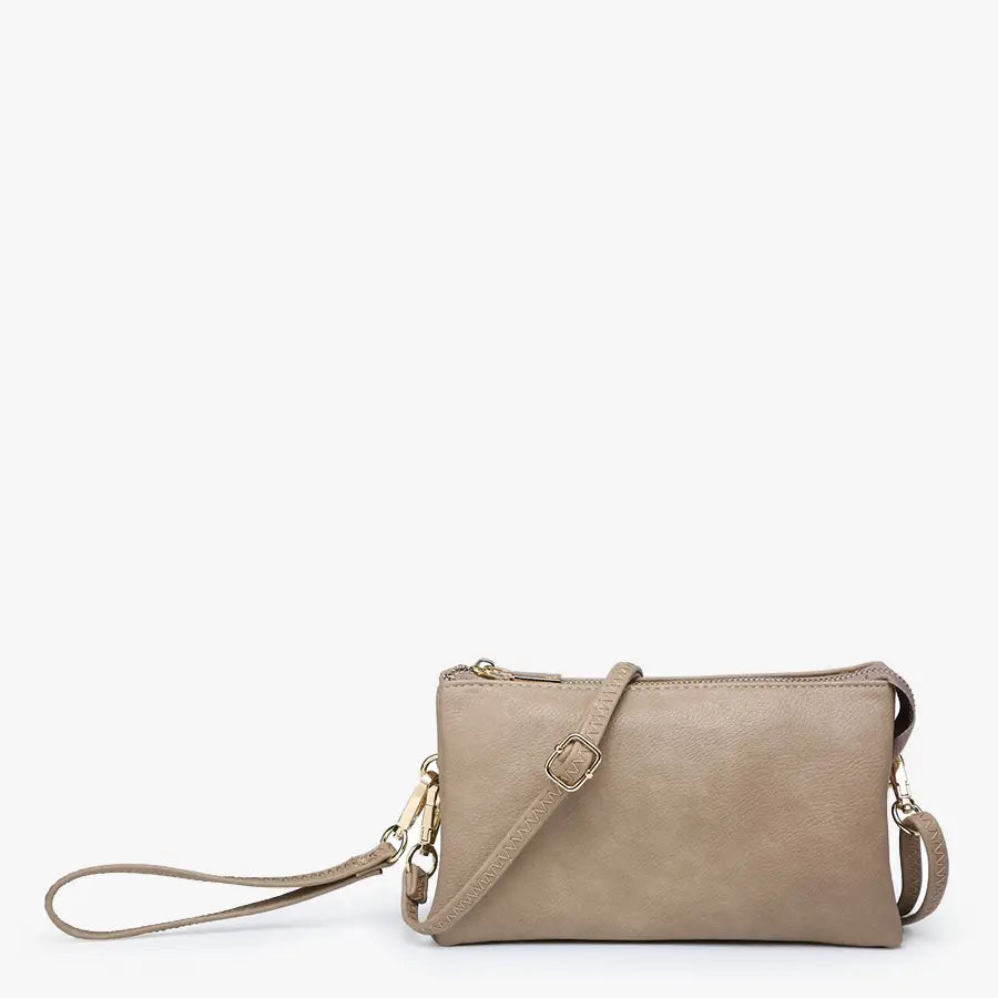 Riley Solid Color 3 Compartment Crossbody/Wristlet