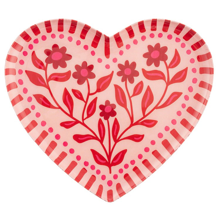 Enamel Tray Small Heart Scandi