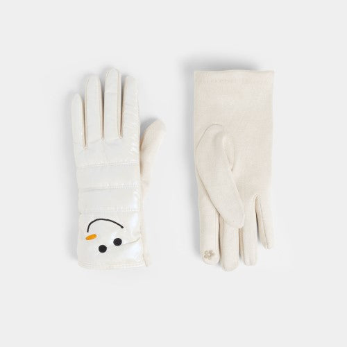 Snowman Puffer Touchscreen Gloves