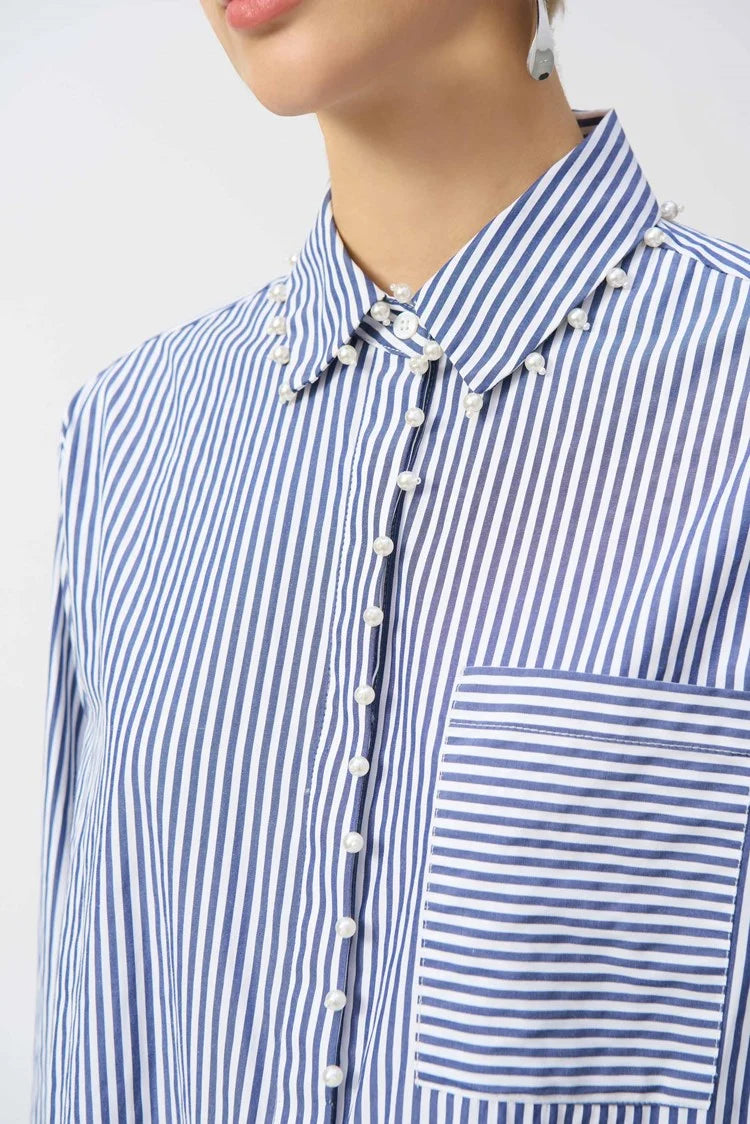 Joseph Ribkoff Striped Stretch Cotton Shirt