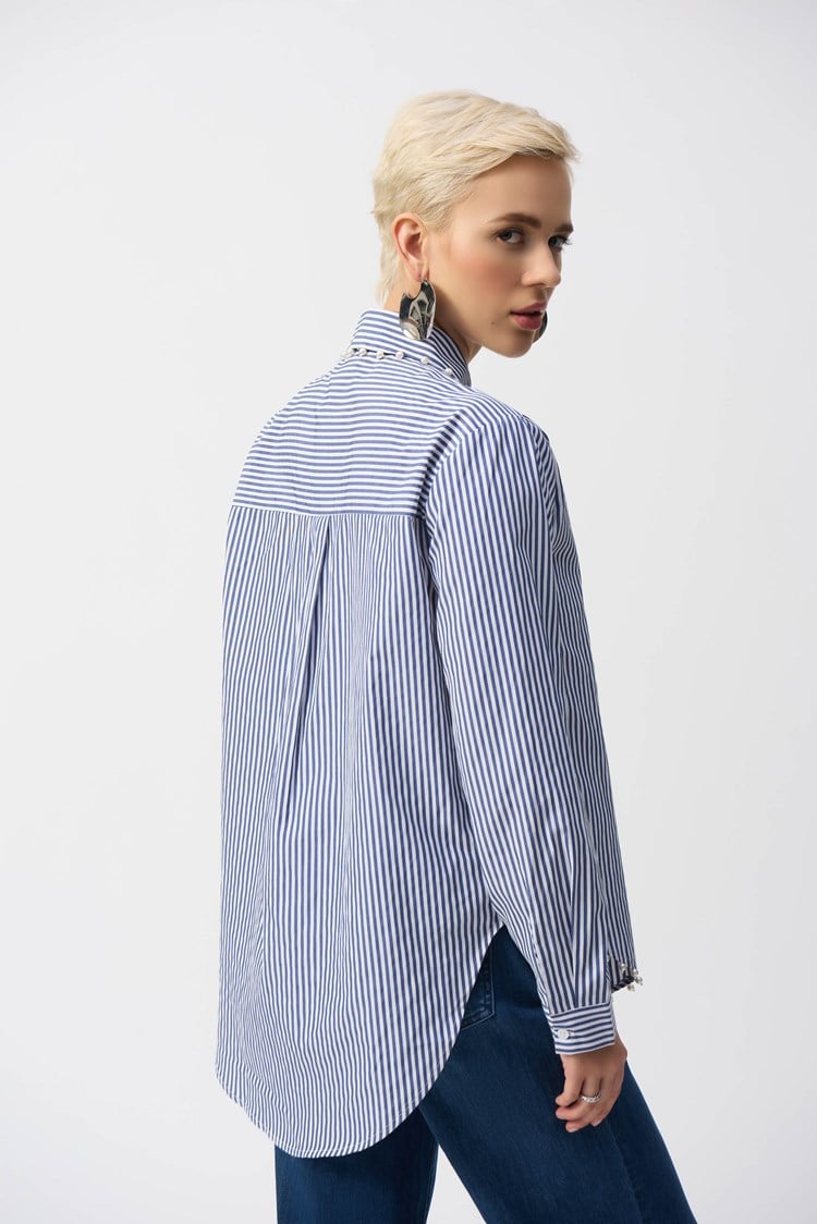 Joseph Ribkoff Striped Stretch Cotton Shirt