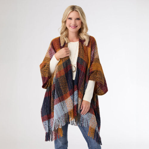 Autumn Mix Checkered Wrap