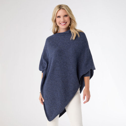 Denim Color Sweater Poncho