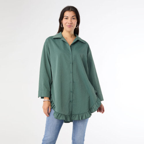 Ruffled Botton Tunic Top