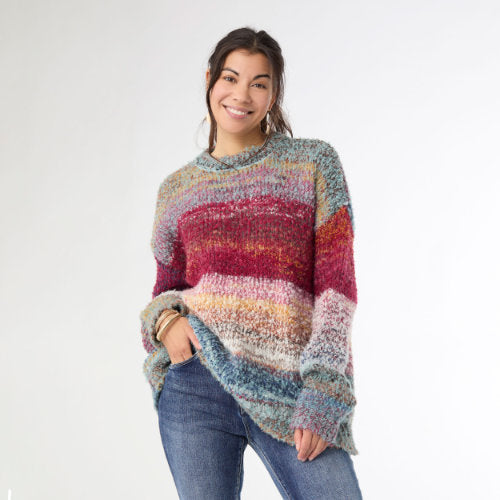 Multi Stripe Loose Ombre Sweater