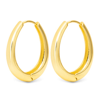 Judith Polished Large Oval Gold Hoops
