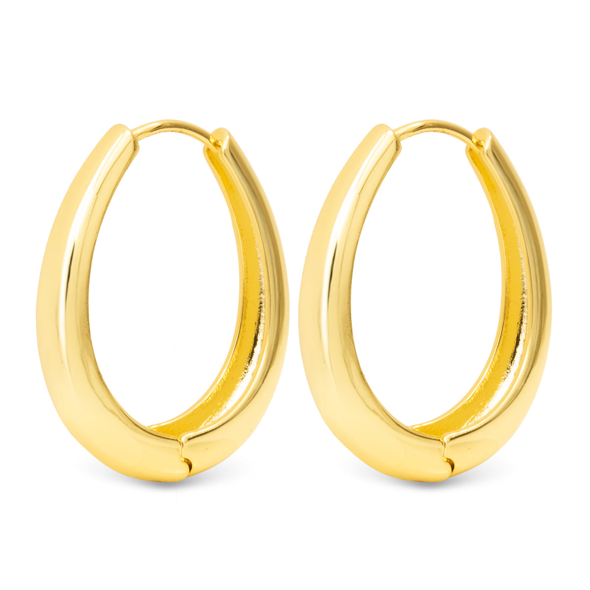 Judith Polished Large Oval Gold Hoops