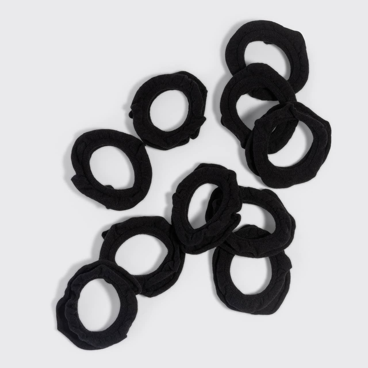 Recycled Fabric Petal Hair Elastics 10pc Set - Black