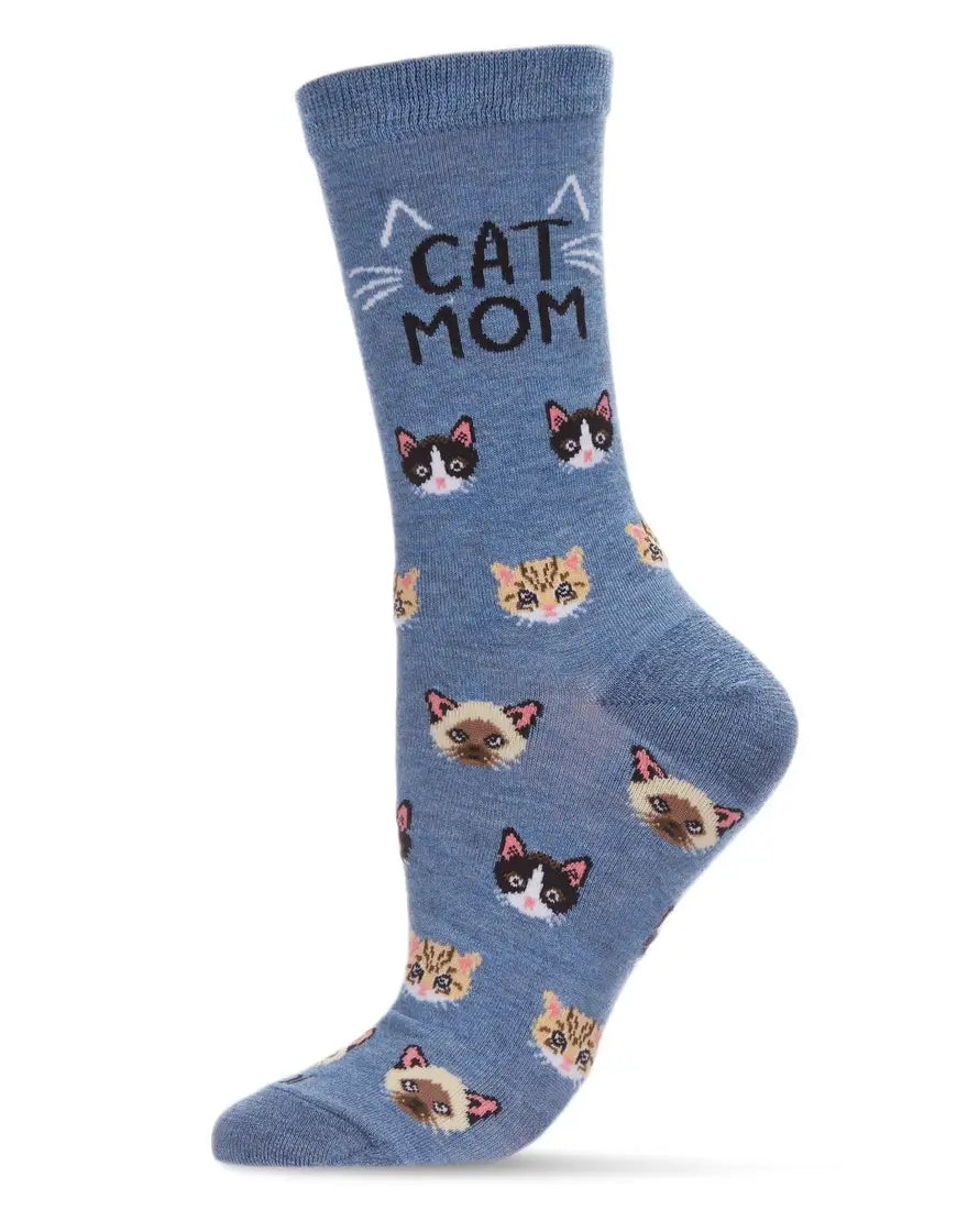 Women's Crew Socks Cat Mom