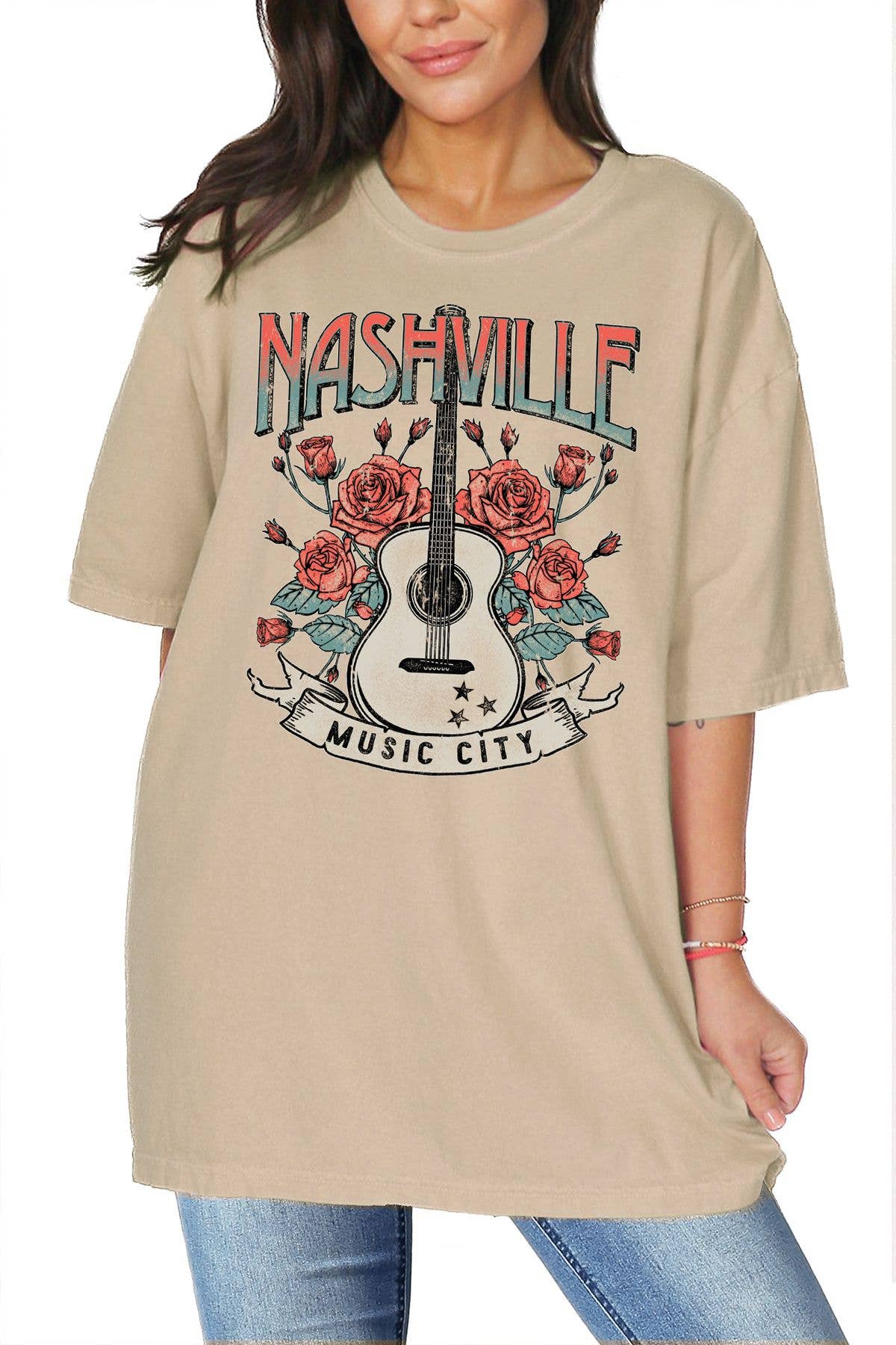 Nashville Music City Unisex Oversized T-Shirt